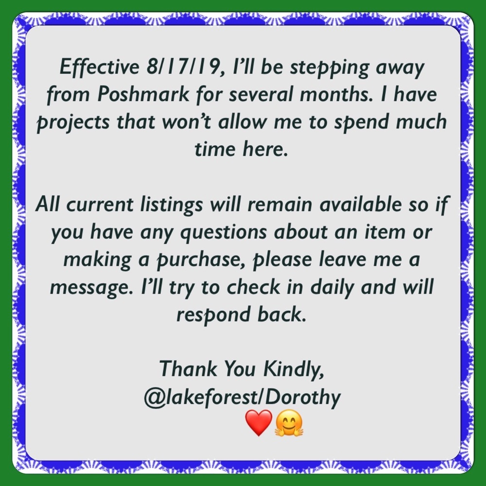✨Will be away from Poshmark a few months✨